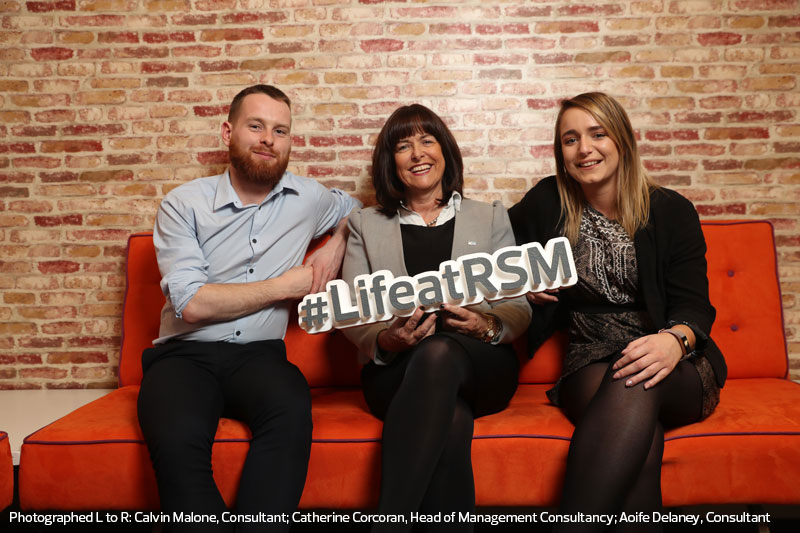 Life at RSM - Catherine Corcoran, Head of Consultancy, with 2 members of her team